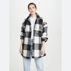 Anine Bing Maeve Buffalo Check Shacket - size medium
